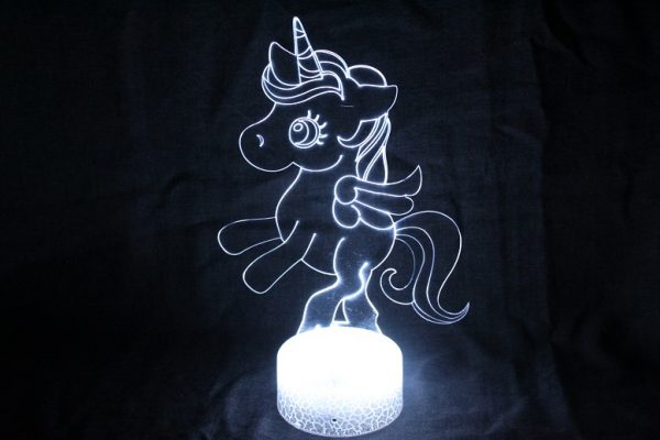 Lampara led personalizada con nombre y unicornio